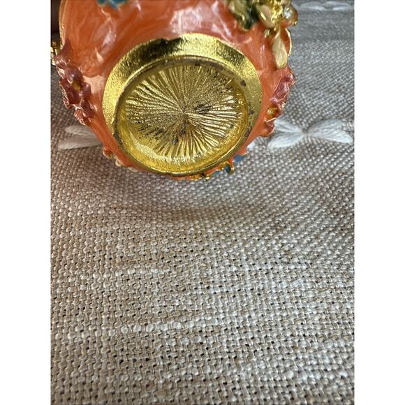 Jeweled Round Floral Box Trinket Box Made With Swarovski Crystals - Picture 7 of 16